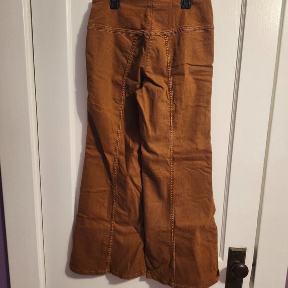 New with Tags Anthropologie Mid-Rise Crop Flare Pants in Brown, Size 28 - Picture 6 of 8